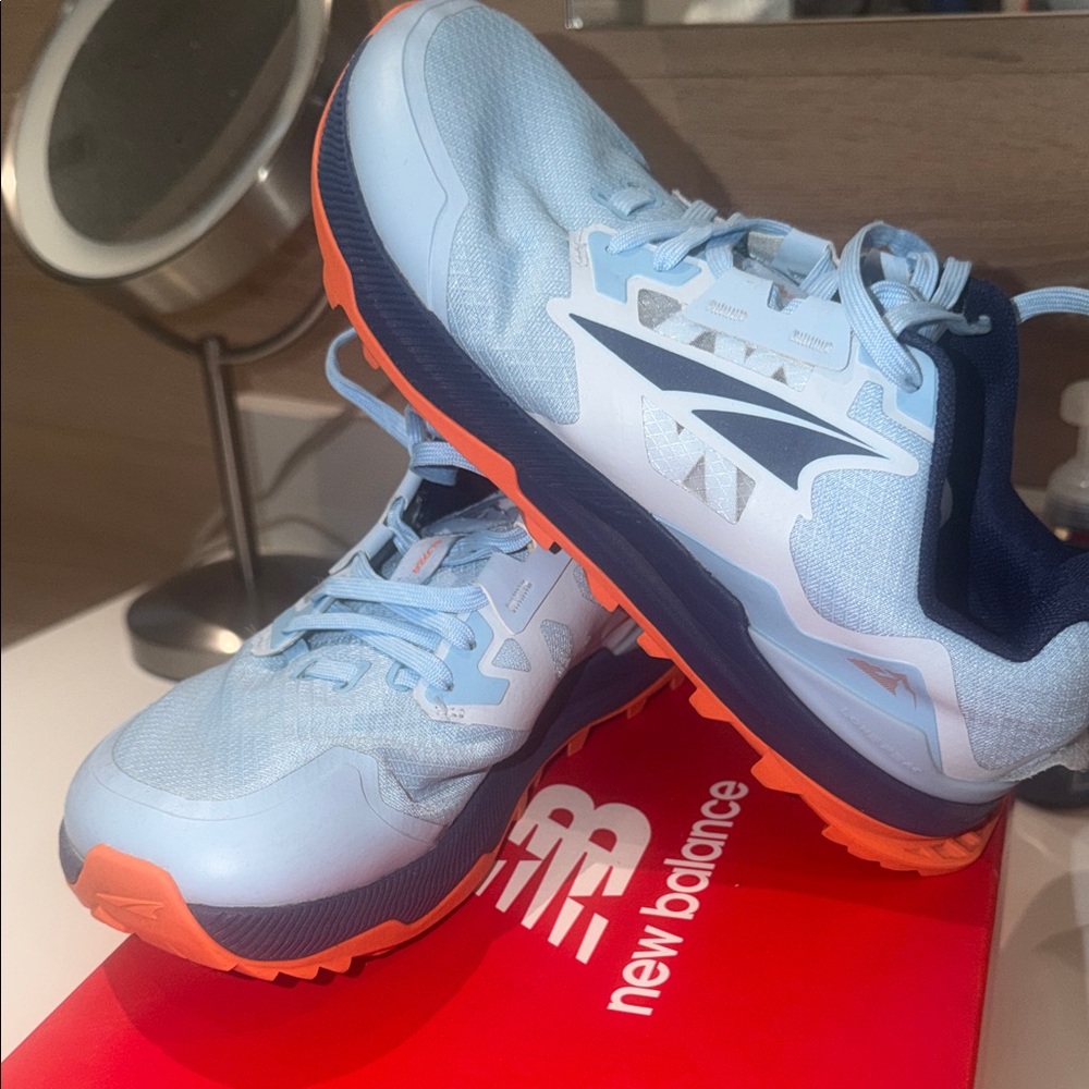 Altra Light Blue Navy Orange Trail Sneakers Lone Peak 7